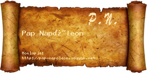 Pap Napóleon névjegykártya